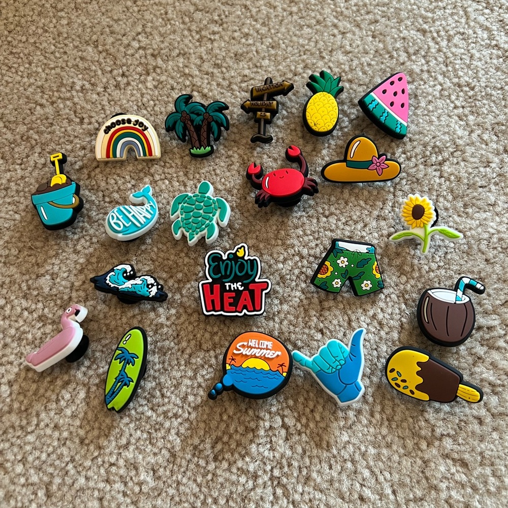 Colorful Summer-Themed Shoe Charms